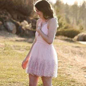 Light pink Lulus dress with sequins